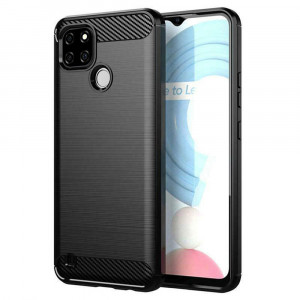Husa telefon Realme C21Y / C25Y - Techsuit Carbon Silicone - Black - Img 1