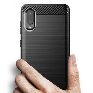 Husa telefon Samsung Galaxy A02 / M02 - Techsuit Carbon Silicone - Black - Img 2