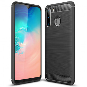 Husa telefon Samsung Galaxy A21 - Techsuit Carbon Silicone - Black - Img 1