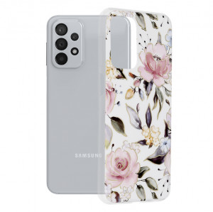 Husa telefon Samsung Galaxy A23 / A23 5G - Techsuit Marble Series - Chloe White - Img 1