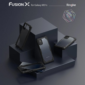 Husa telefon Samsung Galaxy M31s - Ringke Fusion X Design - Black - Img 4