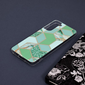Husa telefon Samsung Galaxy S21 5G - Techsuit Marble Series - Green Hex - Img 4