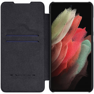 Husa telefon Samsung Galaxy S21 FE 5G - Nillkin QIN Leather Case - Black - Img 3