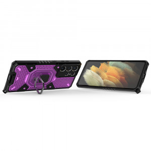 Husa telefon Samsung Galaxy S21 Ultra 5G - Techsuit Honeycomb Armor - Rose-Violet - Img 2