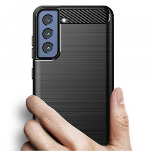 Husa telefon Samsung Galaxy S22 5G - Techsuit Carbon Silicone - Black - Img 2