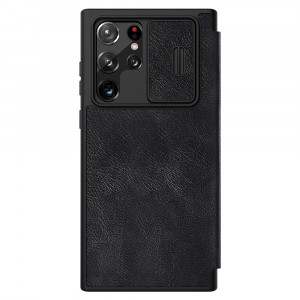 Husa telefon Samsung Galaxy S22 Ultra 5G - Nillkin QIN Leather Pro Case - Black - Img 1