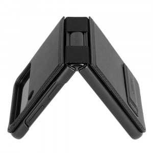 Husa telefon Samsung Galaxy Z Flip3 5G - Nillkin QIN Vegan Leather Case - Black - Img 4