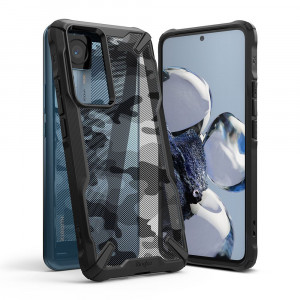 Husa telefon Xiaomi 12T / 12T Pro - Ringke Fusion X Design - Camo Black - Img 1
