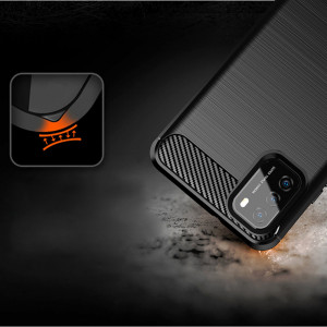 Husa telefon Xiaomi Poco M3 - Techsuit Carbon Silicone - Black - Img 4