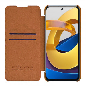 Husa telefon Xiaomi Poco M4 Pro 5G - Nillkin QIN Leather Case - Brown - Img 2