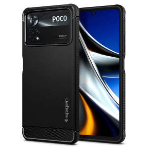 Husa telefon Xiaomi Poco X4 Pro 5G - Spigen Rugged Armor - Black - Img 1