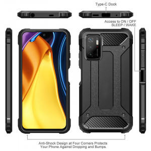 Husa telefon Xiaomi Redmi Note 10 5G / Poco M3 Pro 5G - Techsuit Hybrid Armor - Black - Img 4
