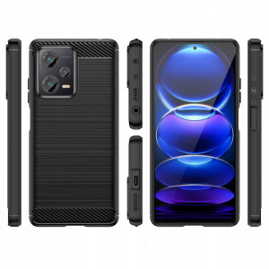 Husa telefon Xiaomi Redmi Note 12 5G / Poco X5 - Techsuit Carbon Silicone - Black - Img 2