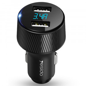 Incarcator Auto 2x USB 18W, 3.4A - Yesido (Y31) - Black - Img 1