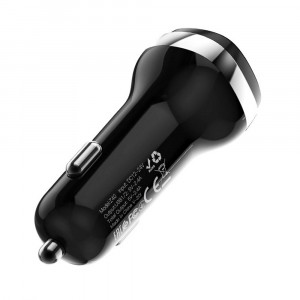 Incarcator Auto 2xUSB, 12W, 2.4A + Cablu Micro-USB 1m - Hoco (Z40 Superior) - Black - Img 2