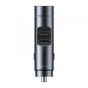 Incarcator Auto cu Modulator FM, 2xUSB 3.1A - Baseus Energy Column (CCNLZ-0G) - Dark Gray - Img 2