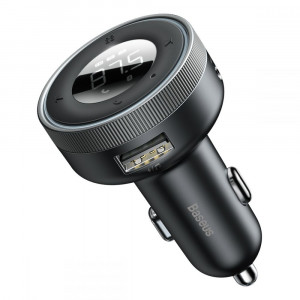 Incarcator Auto cu Modulator FM 2xUSB, 3.4A - Baseus Enjoy (CCLH-01) - Black - Img 1