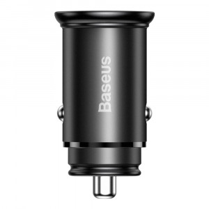 Incarcator Auto VOOC, USB, QC3.0, USB-C PD30W - Baseus Circular Metal PPS (CCYS-C01) - Black - Img 3