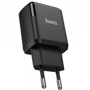 Incarcator Priza 2xUSB-A, 10W, 2.1A - Hoco Speedy (N7) - Black - Img 2