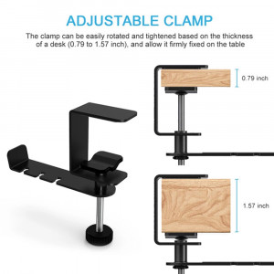 Suport Birou Multifunctional, Organizator - Techsuit Hanger - Black - Img 3
