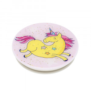 Suport pentru telefon - Popsockets PopGrip - Jumping Unicorn cu sclipici - Img 3