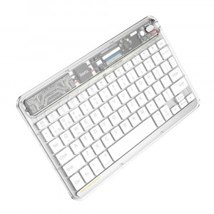 Tastatura Wireless Bluetooth, 500mAh - Hoco Transparent Discovery Edition (S55) - Space White - Img 1