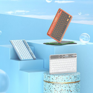 Tastatura Wireless Bluetooth, 500mAh - Hoco Transparent Discovery Edition (S55) - Ice Blue Mist - Img 4