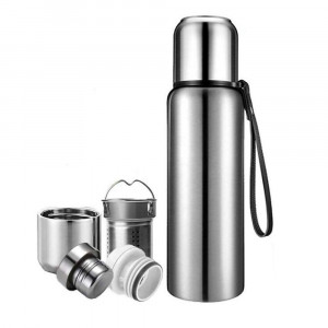 Termos cu Infuzor si Display Digital, 1000ml - Techsuit (THM6) - Silver - Img 1