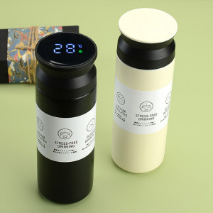 Termos din Otel Inoxidabil cu Afisaj Digital, 480ml - Techsuit (THM5) - Red - Img 3
