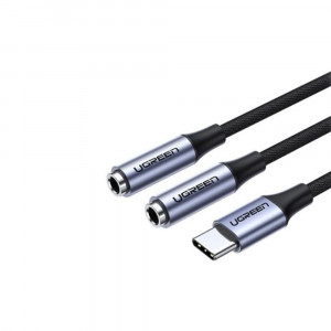 Cablu Audio Adaptor Type-C la Jack, Jack 25cm - Ugreen (30732) - Silver - Img 2