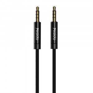 Cablu Audio Jack la Jack 1m - Yesido (YAU-14) - Black - Img 1