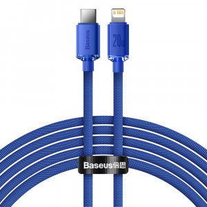 Cablu de Date Type-C la Lightning 20W, 2m - Baseus Crystal Shine (CAJY000303) - Blue - Img 1