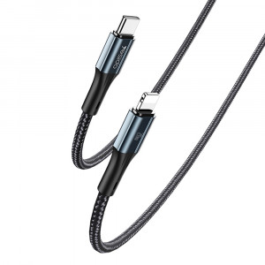 Cablu de Date Type-C la Lightning, 3A, 20W, 480Mbps, 1.2m - Yesido (CA95) - Black - Img 1