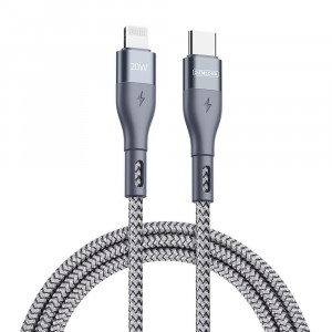 Cablu de Date Type-C la Lightning, PD 20W, 480Mbps, 1m - Duzzona (A1) - Grey - Img 1