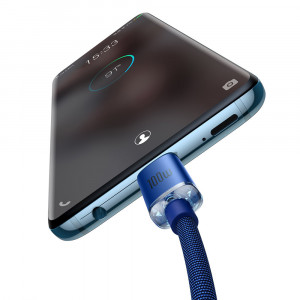Cablu de Date Type-C la Type-C 100W, 2m - Baseus Crystal Shine (CAJY000703) - Blue - Img 3
