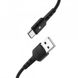 Cablu de Date USB-A la Type-C 10W, 2A, 1.2m - Hoco Star (X30) - Black - Img 2