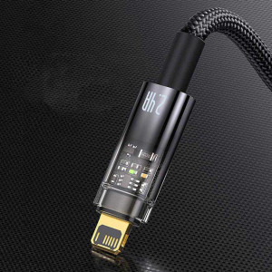 Cablu de Date USB la Lightning 2.4A, 2m - Baseus Explorer Auto Power-Off (CATS000501) - Black - Img 4