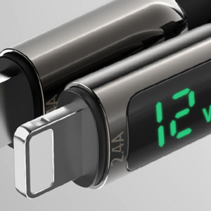Cablu de Date USB la Lightning 2.4A, Display Digital , 1.2m - Yesido (CA-84) - Black - Img 4