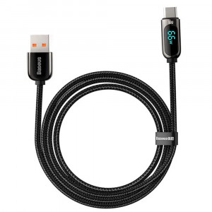 Cablu de Date USB la Type-C 66W, 2m - Baseus Display (CASX020101) - Black - Img 3