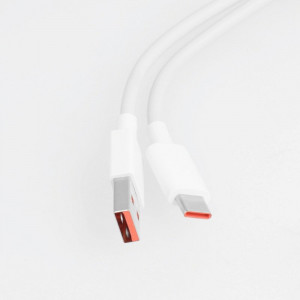 Cablu de Date USB la Type-C 6A, pentru Mi 11 Ultra / Mi11Pro / Mi11T / Mi11T Pro, 1m - Xiaomi - White (Bulk Packing) - Img 2