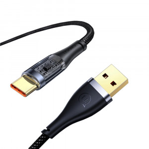 Cablu de Date USB la Type-C PD, 66W, 1.2m - USAMS Icy Series (US-SJ572) - Black - Img 1