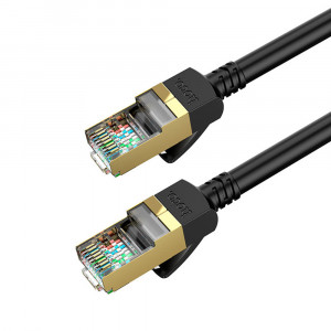 Cablu de Internet RJ45 la RJ45 1Gbps, 1m - Hoco Level (US02) - Black - Img 4