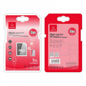 Card de Memorie TF 8GB + Adaptor - USAMS High Speed (US-ZB116) - Black - Img 2