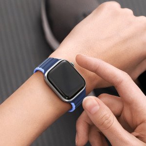 Curea pentru Apple Watch 1/2/3/4/5/6/7/8/SE/SE 2 (38/40/41mm) - Dux Ducis LD Series - Black / Yellow - Img 4
