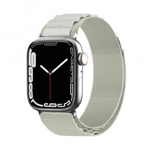 Curea pentru Apple Watch 1 / 2 / 3 / 4 / 5 / 6 / 7 / 8 / SE / Ultra (42 / 44 / 45 / 49 mm) - Techsuit Watchband (W037) - Star White