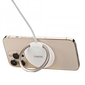 Duzzona - Wireless Charger (W1) - with Magnetic Attach on iPhone and Desk Stand, 15W - White - Img 3