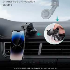 ESR - Car Holder HaloLock - MagSafe Compatible, for Windshield and Dashboard - Black - Img 4