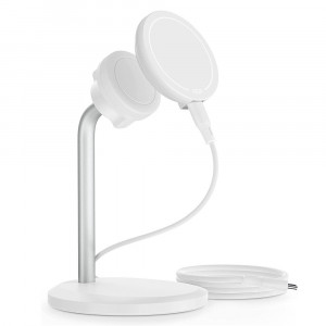 ESR - Wireless Charger HaloLock Shift - Stand with Removable Magnetic Pad, MagSafe Compatible - White - Img 1