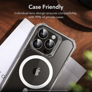 Folie Camera telefon iPhone 15 Pro/ 15 Pro Max - ESR Armorite Camera Lens Protectors - Black - Img 4