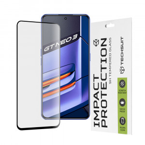 Folie protectie telefon Realme GT Neo 3 / GT Neo 3 150W - Techsuit 111D Full Cover / Full Glue Glass - Black - Img 1